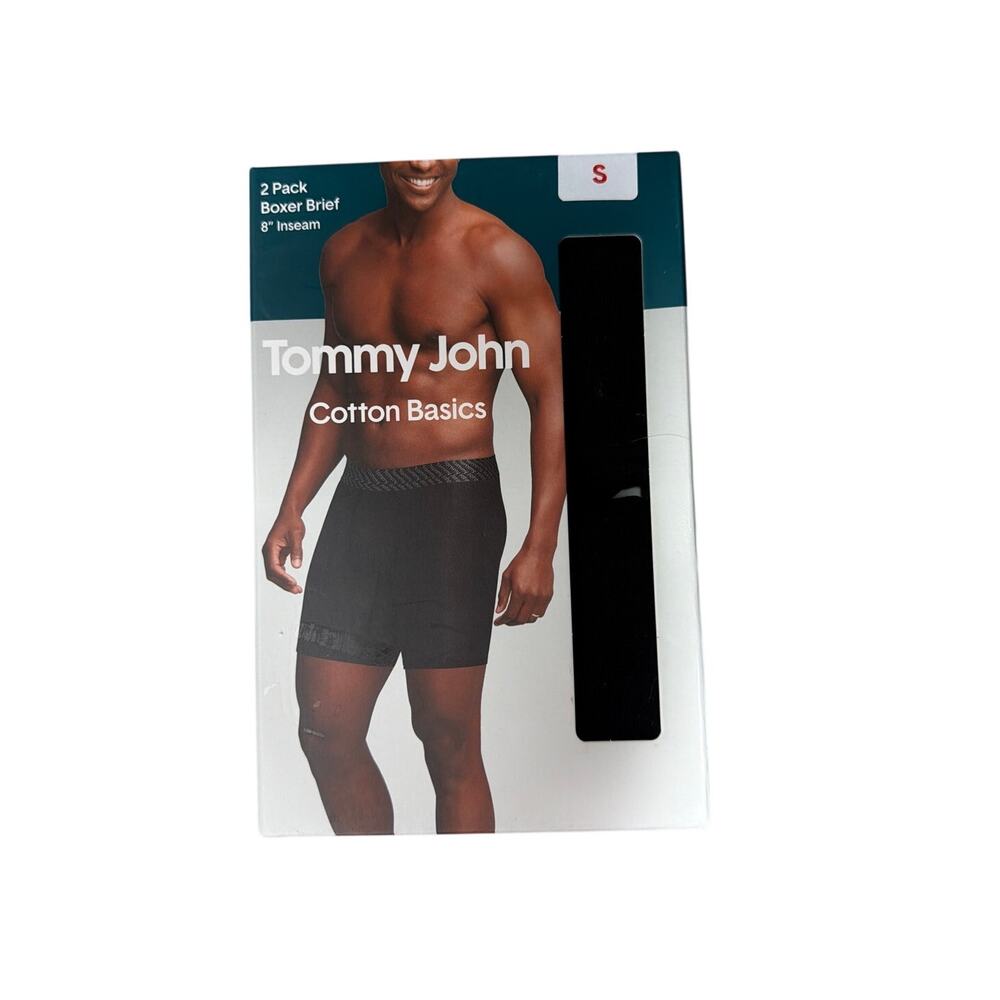 NWT Tommy John Cotton Basics Black Boxer Briefs 2-pack Men's Small
